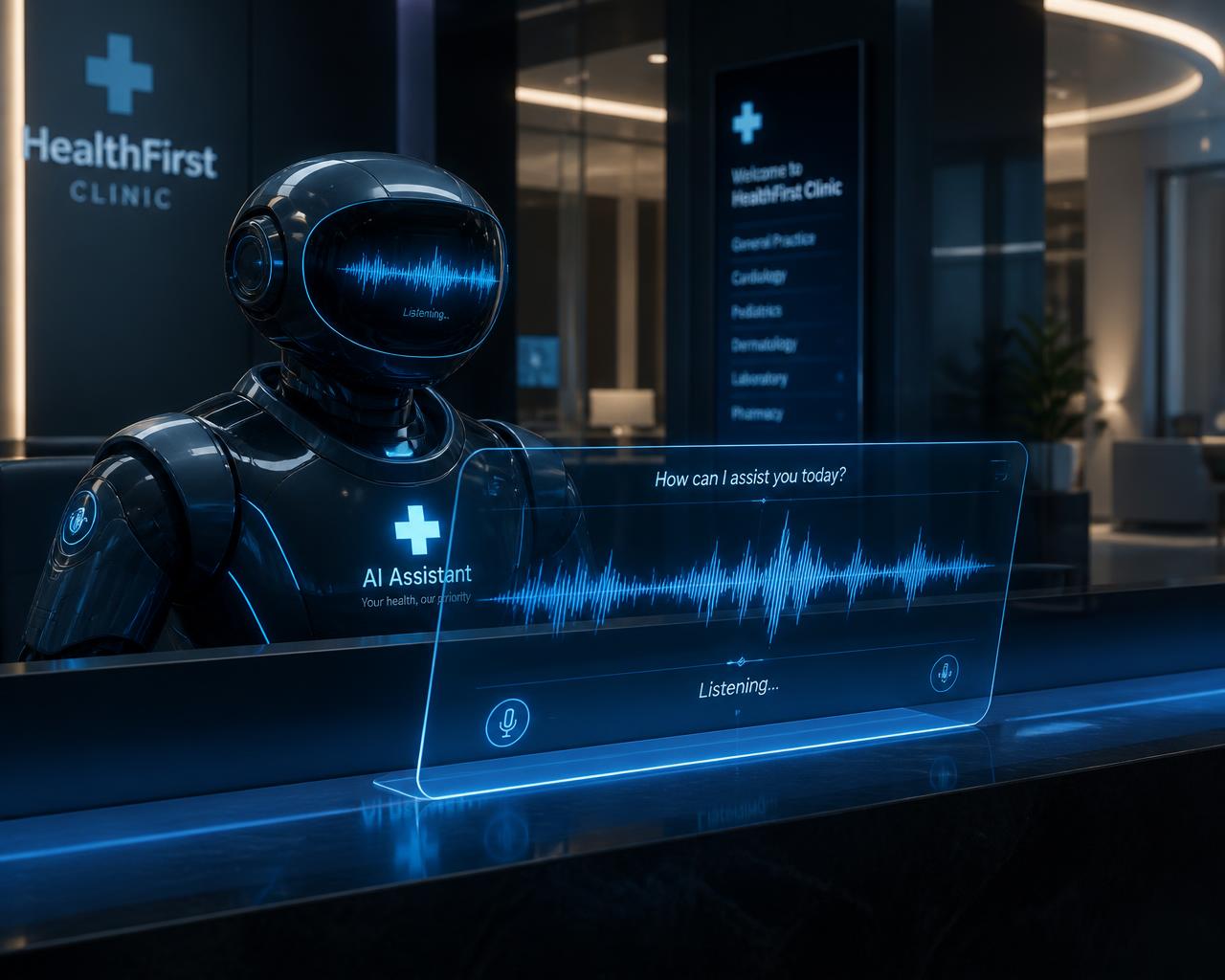 AI voice receptionist illustration